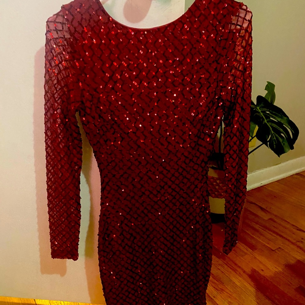 Burgundy Sequin dress